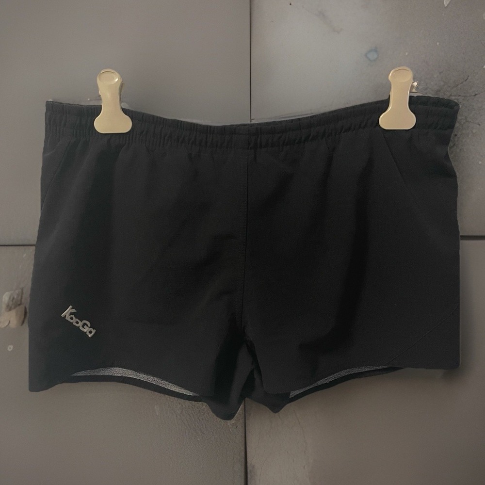 Kooga Men's Black Performance Rugby Shorts Lrg -36 Woven Fabric Elastic Waist